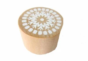 Stempel BLUME Miniblings Stamp Scrapbook Scrapbooking Stempeln rund 28mm Holz - Picture 1 of 4