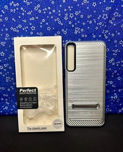 SAWENO für LG Stylo 7 Handyhülle Silber Metall mit Ständer - Bild 1 von 3