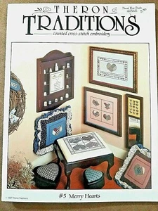 Theron 005 MERRY HEARTS cross stitch 12pg booklet 1987 6 designs - Picture 1 of 9
