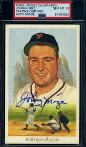 Johnny Mize Gem Mint 10 PSA DNA Signed Perez Steele Celebration Autograph - Picture 1 of 1
