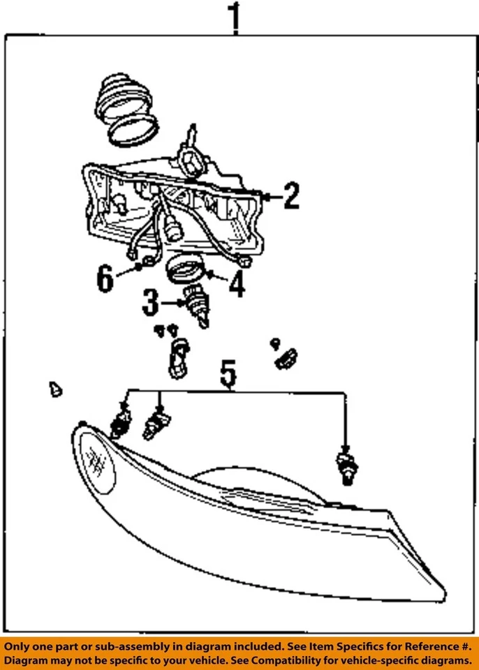 Componentes de faros de coche urbano Ford OEM 98-02 - Conjunto de faros 1W1Z13008CA Foto 1 de 1