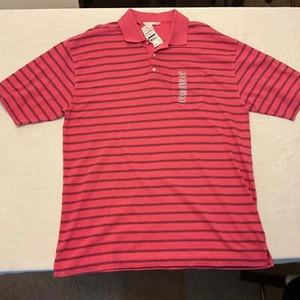 Cutter & Buck NWT Mens Short Sleeve Polo Berry w/Black Stripes Size 2XL - Picture 1 of 6