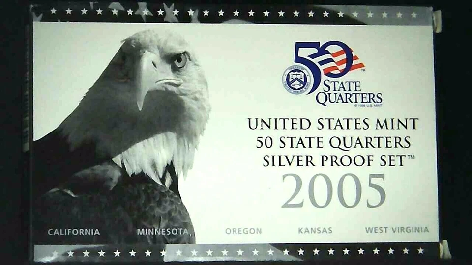 2005-S US Mint State Quarter Silver Proof Set 5 Coins 21ohoc0928-1 - Image 1 of 4