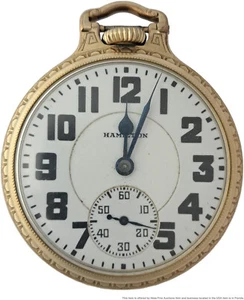 Vintage Hamilton Watch Co. Model 2 16s 21j Railroad Running Pocket Watch c.1939 - Picture 1 of 5
