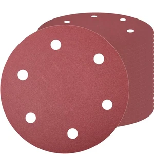 30 Stück 9 Zoll 6 Loch Trockenbau Schleifscheiben Aluminiumoxid Schleifscheibe für Holz - Bild 1 von 7