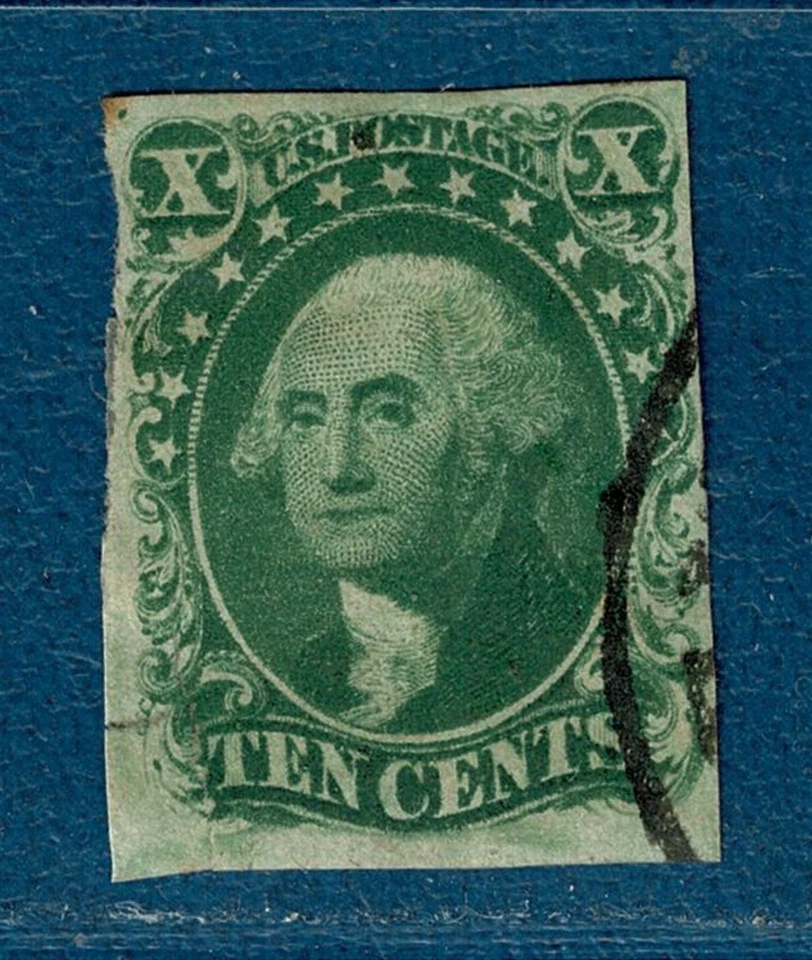 ETATS-UNIS: N°7: 10 cents Vert - G. Washington - oblitéré -1851/56 - aminci - B. - Photo 1/2