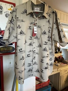 NEW Ditch Plains Comfort Men's Hawaiian Shirt Sailboat Button Up 4XL - Picture 1 of 6