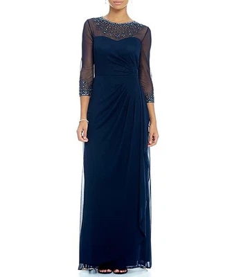 NWT Alex Evenings Plus 14w Beaded Illusion formal dress Mother of Bride v$269 - Image 1 of 4