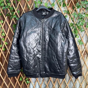 Vintage Y2K rocawear hip hop new york leather zip 00s jacket - Picture 1 of 4