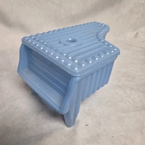 Vtg. Blue Glass Grand Piano Trinket Box Ballerina Music Box Part - Picture 1 of 12