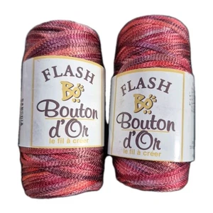 Flash Bouton D'or Französisch Viskose Poly Häkeln Bändchen Garn (2x) 50g Sangria 32001 - Bild 1 von 4