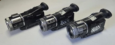 Lot of 3 Sony Mini DV HVR-A1U Digital HD Video Camcorders For Parts - Image 1 of 4