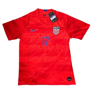 NWT Nike US USA Tobin Heath #17 Away Soccer Jersey Red 2XL Mens Football Shirt - Picture 1 of 12