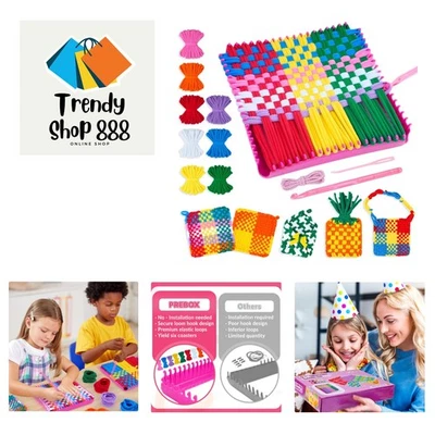 Kit de telar de tejido creativo para niños de 6 a 12 años - diversión artesanal con 8 colores de hilo Foto 1 de 4