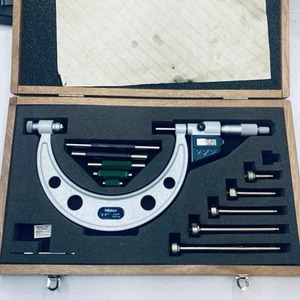 Mitutoyo 340-711-30 Interchangeable Outside Micrometer Digital Set - 0-6" - NICE - Picture 1 of 22