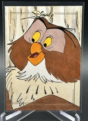 2025 Topps Chrome Disney Owl By Artist Tom Amici 1/1 Sketch Auto Winnie The Pooh - Image 1 of 2