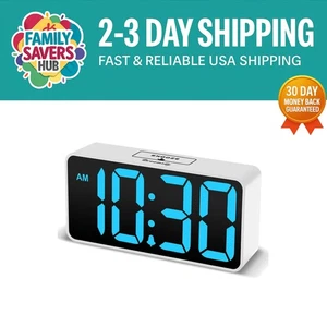 Compact Bedside Digital Clock with Dimming Feature & Customizable Alarm Sound - Picture 1 of 9