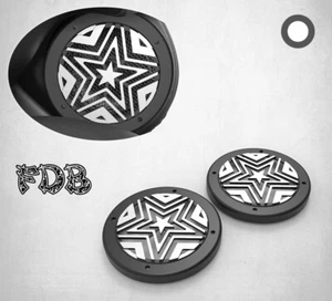 Fit H-D 2014-19 TRIKE Moving Star Contrast Cut Rear Speaker Grill - Picture 1 of 8