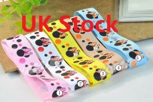 UK Verkäufer Geschenkverpackung 3/8 Zoll (9 mm) Kunsthandwerk Ripsband Minnie Mouse AV083 - Bild 1 von 3