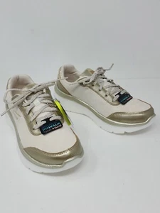 Skechers Go Walk Hyper Burst Giselle 124595 Womens 6 Gold Athletic Walking Shoes - Picture 1 of 10