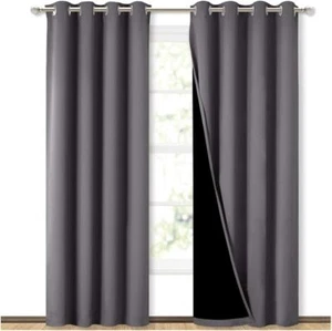 Grey Full Shade Curtain Panels,New free freight - Picture 1 of 6