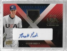 Matthew Purke Auto 2008 USA Baseball National Team Signature Jersey Blue /75 