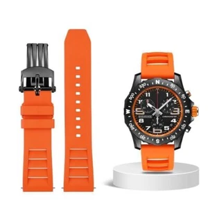 Silicone Watch Band Fit For Breitling Superocean Navitimer Avenger Series Strap - Picture 1 of 57