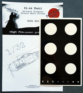 Ki-44 Nat. Ins. senza maschera cerchio bianca per 1/32 Hasegawa - DEAD Design VM32043 - Foto 1 di 2