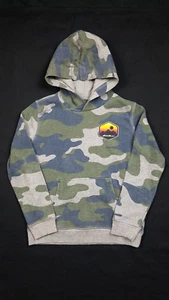 Eddie Bauer Hoodie Sweatshirt Blue Green Gray Camo Boys Size S (7 / 8) - Picture 1 of 10