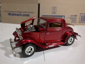 1932 Ford Coupe Metallic Red 1:24 Scale Die cast Car Loose No Box - Picture 1 of 11