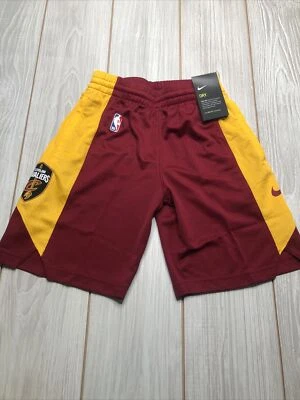 全新 Nike Youth Cleveland Cavaliers NBA 短裤 尺码 儿童 大号 栗色 金色 — 第 1/4 张图片