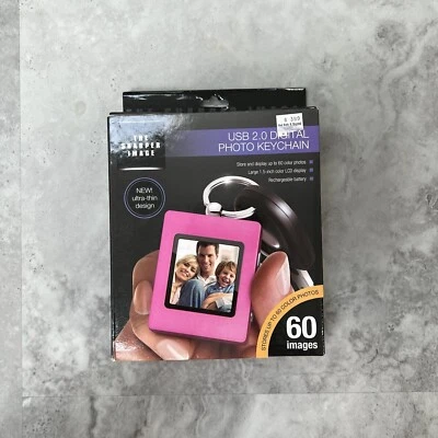 Sharper Image Ultra Thin Design 1.5" Digital Photo Keychain USB 2.0 to 60 Pink - Image 1 of 4