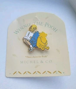 Vintage Disney Winnie the Pooh & Christopher Robin Pin  new 3 Cheers for Pooh - Picture 1 of 3