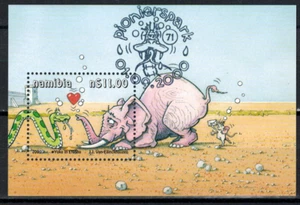 1 Briefmarkenblock Namibia Nr. 55 1032 o Elefant Schlange Yoka Etoschapfan # 942 - Foto 1 di 1