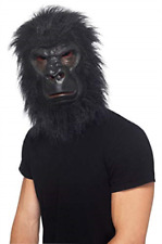 Gorilla Ape Mask Black Animal Adult Mens Smiffys Fancy Dress Accessory Halloween