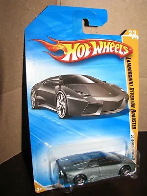  HOT WHEELS 2010 NEW MODELS #23 LAMBORGHINI REVENTON ROADSTER   MATTE GRAY  VHTF - Image 1 of 4