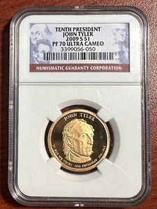 2009 S $ 1 Ein Dollar Zehnter Präsident John Tyler - PF 70 Ultra Cameo - Bild 1 von 2
