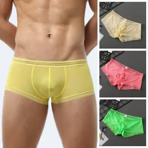 Mens Ice Silk Briefs Underwear Boxer Shorts Bulge Pouch Trunks Underpants HOT - Picture 1 of 28