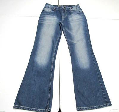 Girls / Youth Cruel Girl Boot Cut All Cotton Blue Jeans Size 16 : 31" Inseam - Image 1 of 4