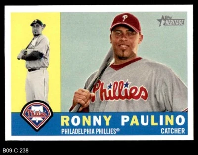2009 Topps Heritage #238 Ronny Paulino Phillies 8 - NM/MT - Image 1 of 2