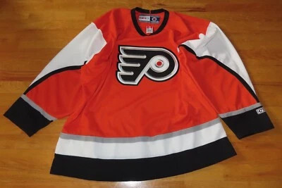 Vintage CCM Label - PHILADELPHIA FLYERS (XL) Hockey Jersey w/ Stitched Emblem OR - Image 1 of 4