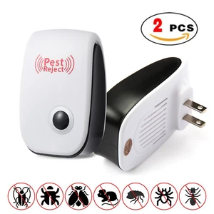 2 Pcs Ultrasonic Pest Reject Home Control Electronic Repellent Rat Mice Repeller