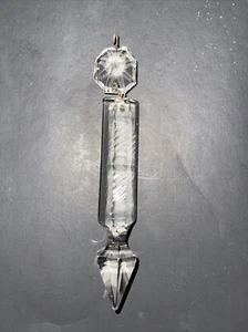 Vintage Clear Cut 3 3/4 Inches Spearhead Crystal Prism - Picture 1 of 12