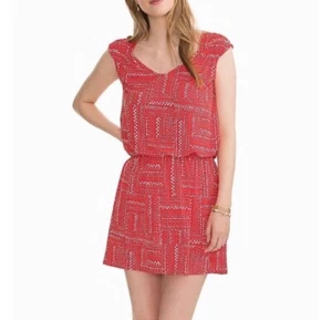 Southern Tide Varsity Gameday Cap-Sleeve Drop-Waist Dress Small Red/White - Picture 1 of 6