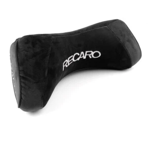 1X Black RECARO Soft Plush Head Pillow Seat Support Headrest Cushion Neck Rest - Picture 1 of 10