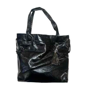Apt 9 schwarz Python vegan Leder Tragetasche Schultertasche große Reisetasche $ 69 neu mit Etikett - Bild 1 von 13