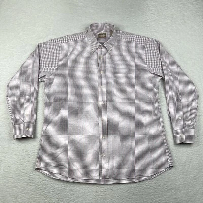 Vintage Gitman Bros Shirt Mens 17 35 Blue Red Check Long Sleeve Made In USA - Image 1 of 4