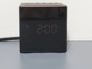 Sony ICF-C1 Alarm Clock AM FM Radio  4 INCH CUBE BLACK WORKS VGUC - Picture 1 of 12