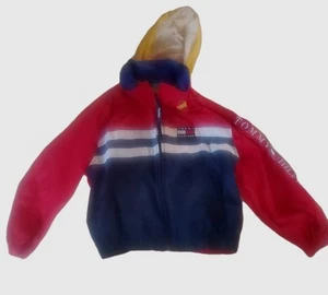Vintage Tommy Hilfiger Jacket Youth SZ 7, Colorblock -Spellout -Hoodie - Picture 1 of 11