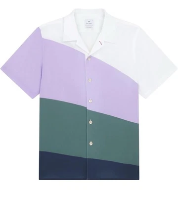 Camisa de manga corta PS by Paul Smith para hombre bloques de colores, lila, XXL NUEVA CON ETIQUETAS Foto 1 de 3